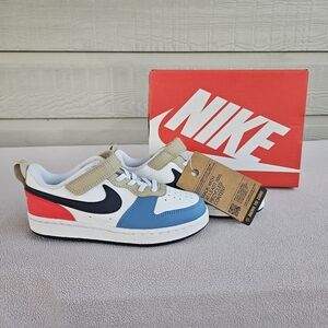 Nike Kids' Multi-Color Low Top Sneakers - White/Blue/Red, Sz.13